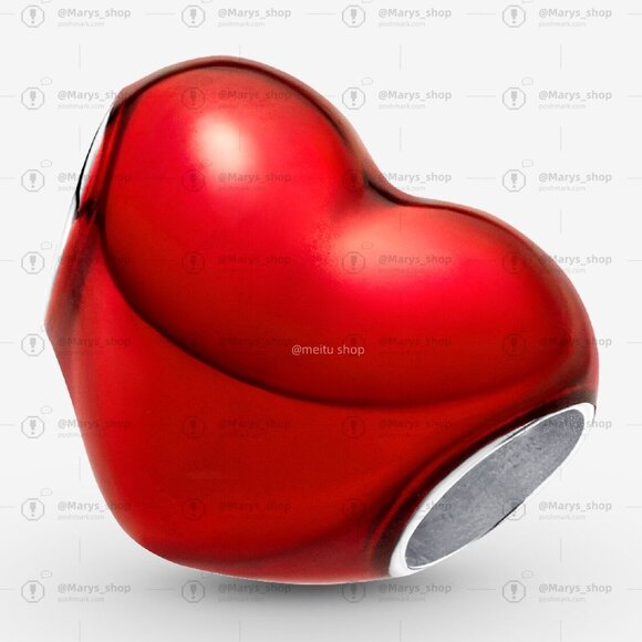 Pandora Metallic Red Heart Charm - Picture 2 of 7